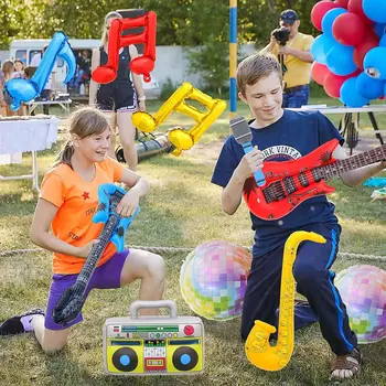1PC Felfújható léggömb Hangszer Játék PVC gitár Színpadi kellék Rádió Szaxofon Kis születésnapi zsúr Ajándék gyerekeknek