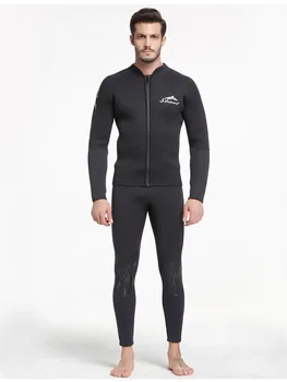 Férfi 5mm neoprén dzseki vagy nadrág Búvárruha felső/alsó hosszú ujjú Első cipzáras nedves ruha szörfözéshez Búvárkodás, úszás, snorkeling
