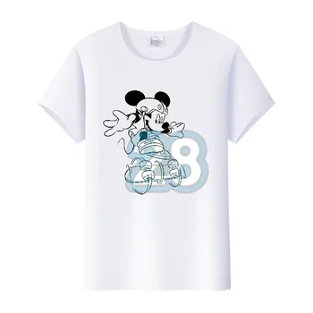 Harajuku Kawaii Mickey egér mintás pólók Disney rajzfilm Nyári vicces női pólók Alkalmi O-nyakú Uniszex rövid ujjú ruhák