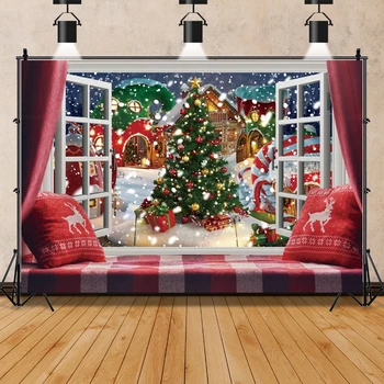 Karácsonyi háttér Havas ablak Karácsonyfa Baba portré Fotóhívás Polka Dot fotózás Háttér Fotófülke Fotóstúdió