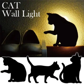 LED éjszakai fény sziluett fény árnyék lámpa LED vetítő fény macska fal fény állati fény kutya fény
