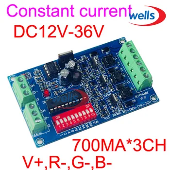 Nagykereskedelmi DMX 3CH RGB vezérlő DMX512 dekóder Nagy teljesítményű állandó áram 700ma DC12V 24V 36V LED lámpához