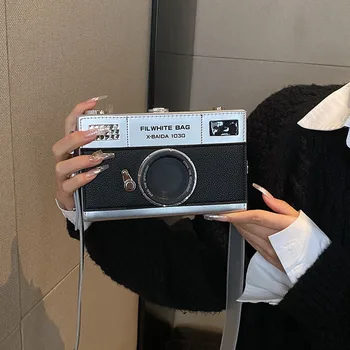 Személyre szabott design Kamera alakú válltáska Női mobiltelefon táska 2024 Messenger táska pénztárca pénztárcák és kézitáskák Kreatív tengelykapcsoló