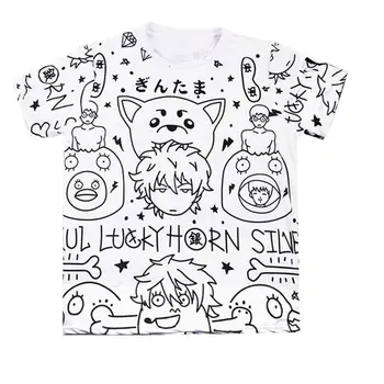 Uniszex anime GINTAMA Sakata Gintoki Sadaharu pólók Emilia póló GINTAMA Shimura Kagura szerelmesek póló póló póló