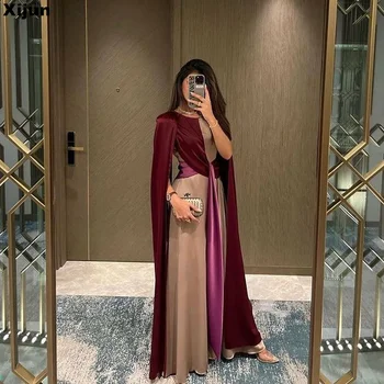 Xijun kontraszt szín Egyszerű báli ruhák Elegáns földszinthossz Szaúd-Arábia estélyi ruha Hivatalos alkalom ruha Vestidos de Novia